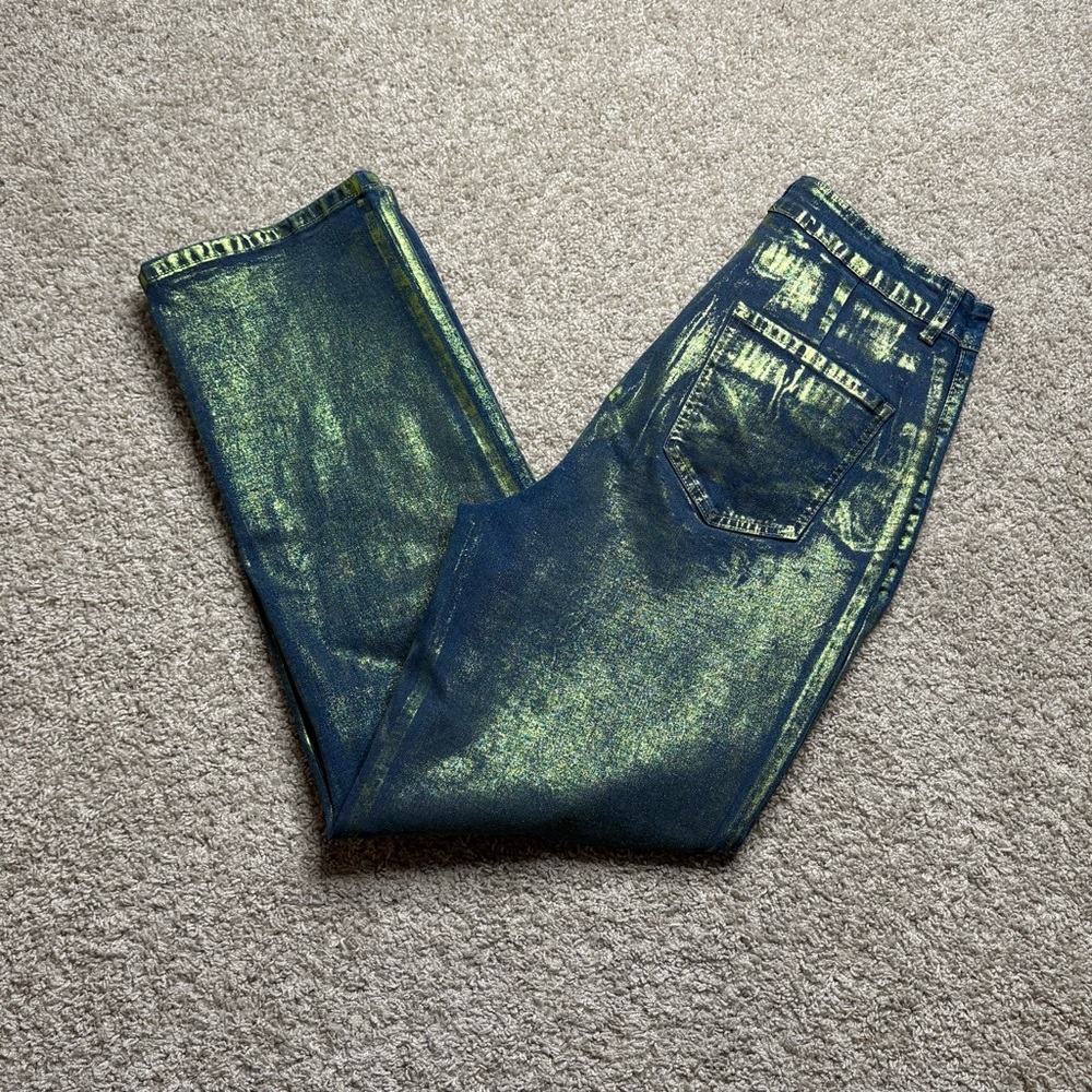 AMYLYNN Metallic Painted Jeans